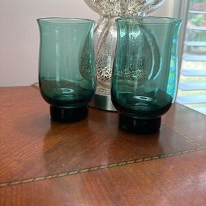 Vintage Libbey Tuilp Glasses Dark geeen